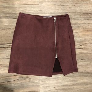 LF Maroon Suede Skirt